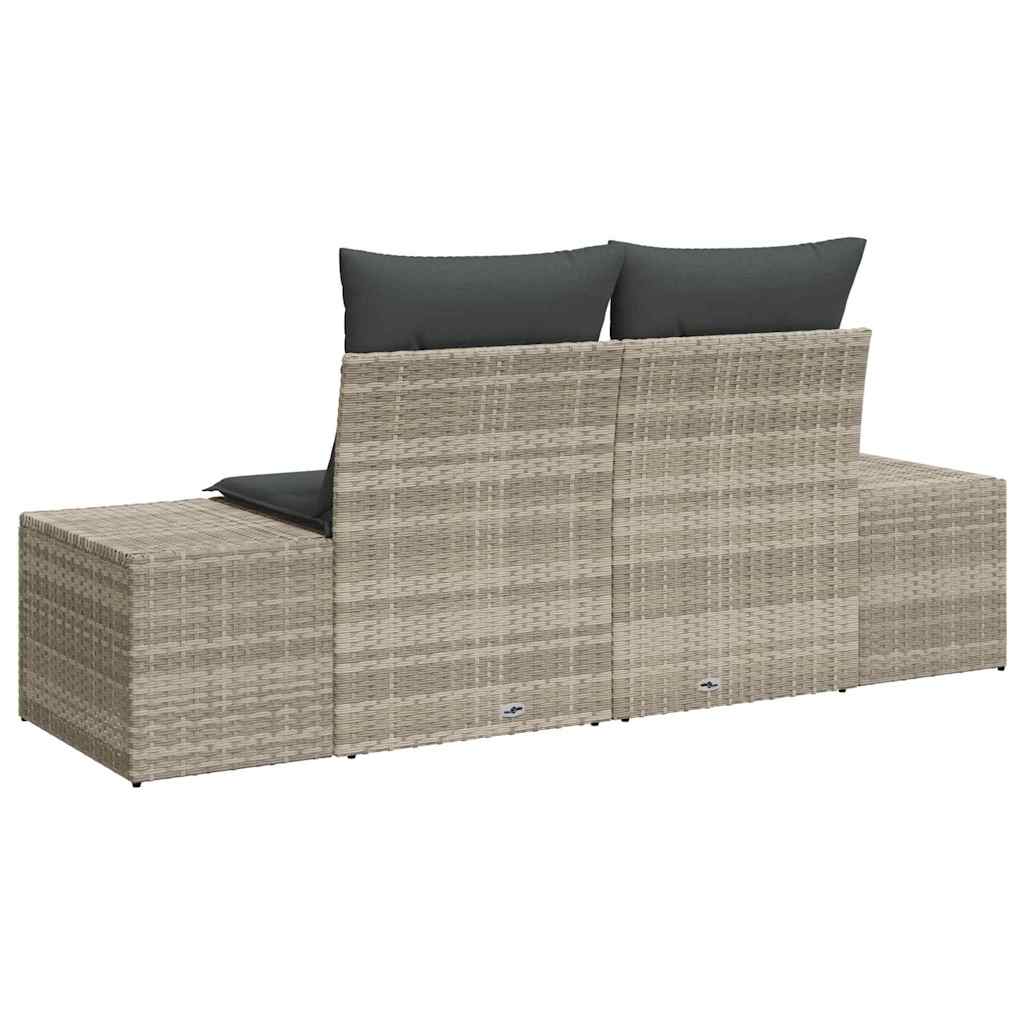 vidaXL Sofa Ogrodowa z poduszką Szary 184 x 62 x 69 cm polirattan