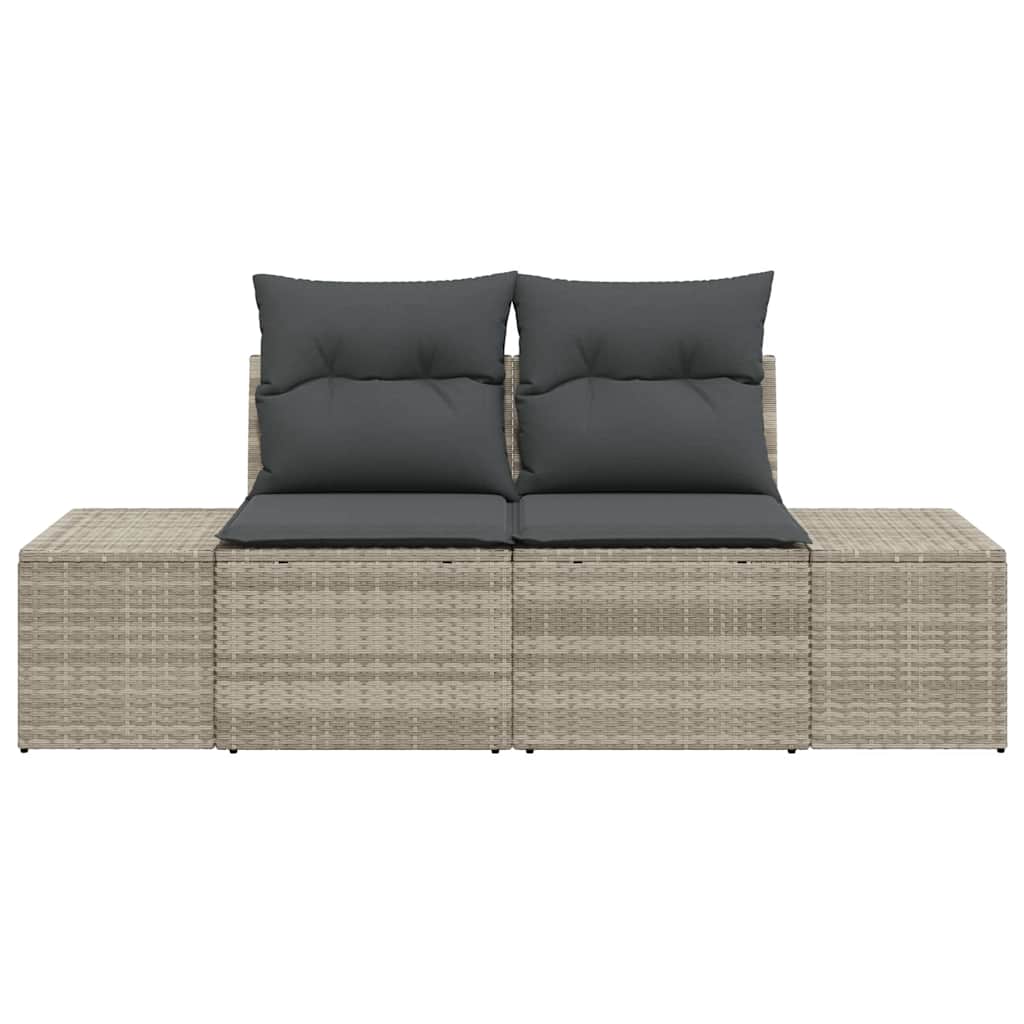 vidaXL Sofa Ogrodowa z poduszką Szary 184 x 62 x 69 cm polirattan