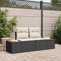 vidaXL Sofa Ogrodowa Czarny 184 x 62 x 85cm polirattan