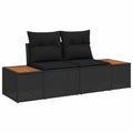 vidaXL Sofa Ogrodowa Czarny 184 x 62 x 85cm polirattan