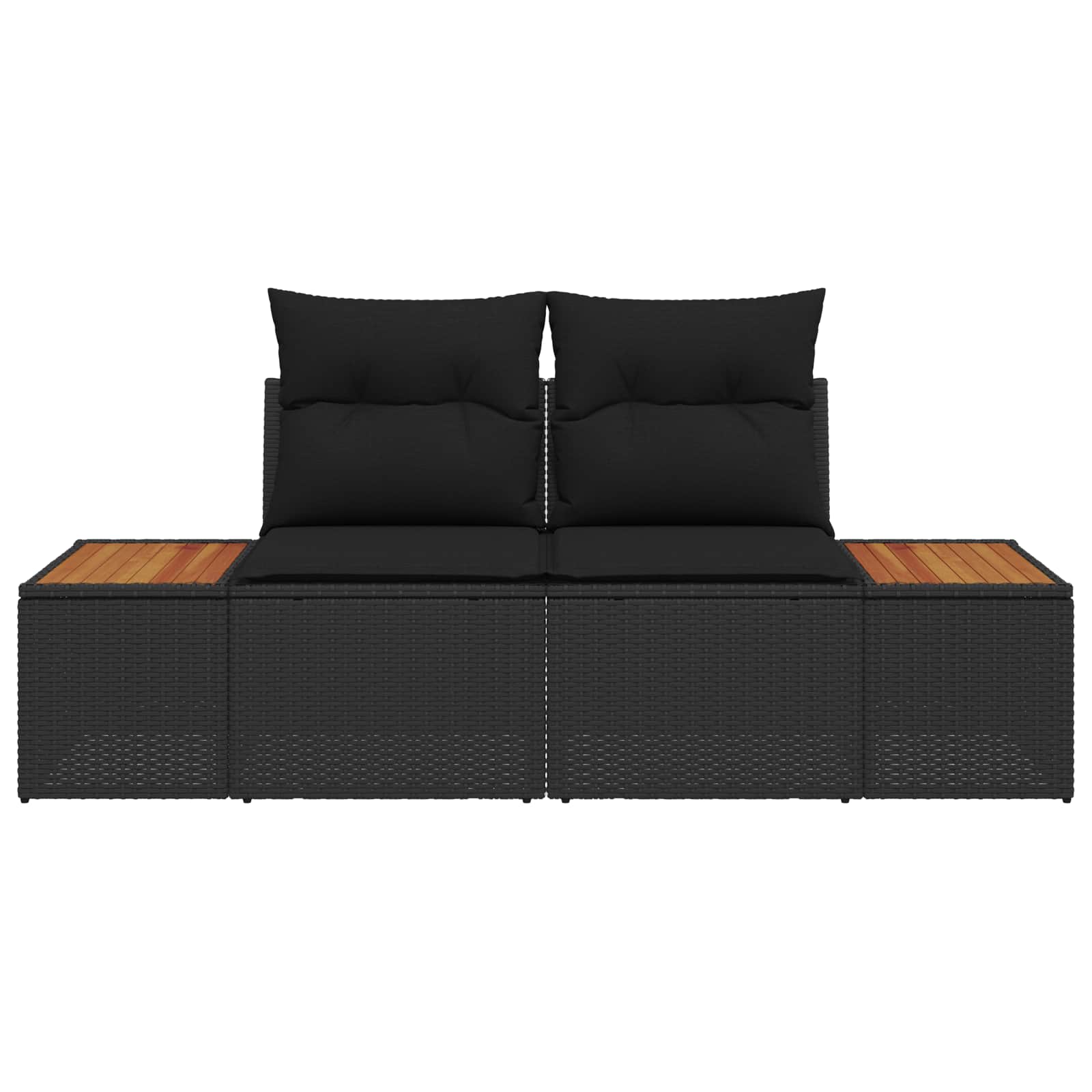 vidaXL Sofa Ogrodowa Czarny 184 x 62 x 85cm polirattan