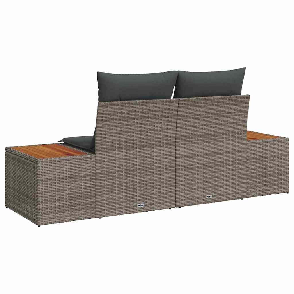 vidaXL Sofa Ogrodowa Szary 184 x 62 x 85cm polirattan