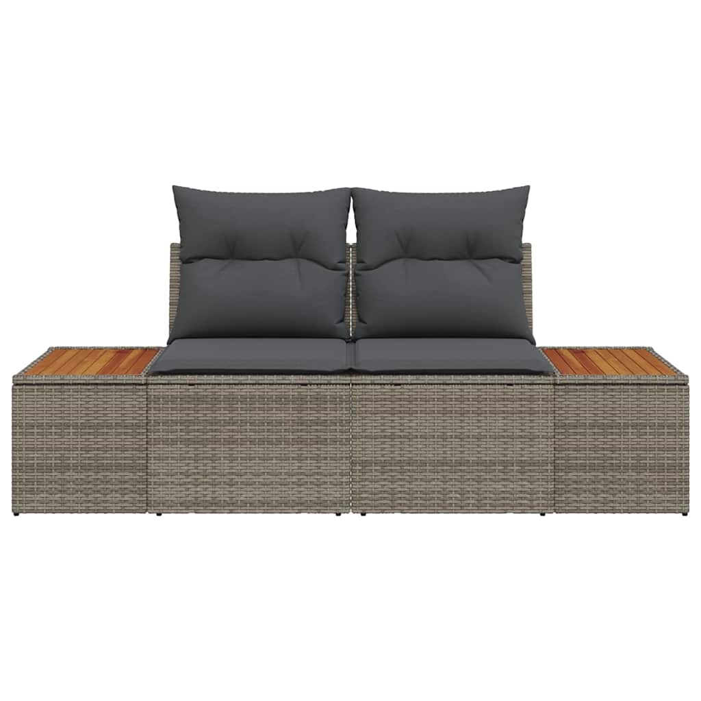 vidaXL Sofa Ogrodowa Szary 184 x 62 x 85cm polirattan