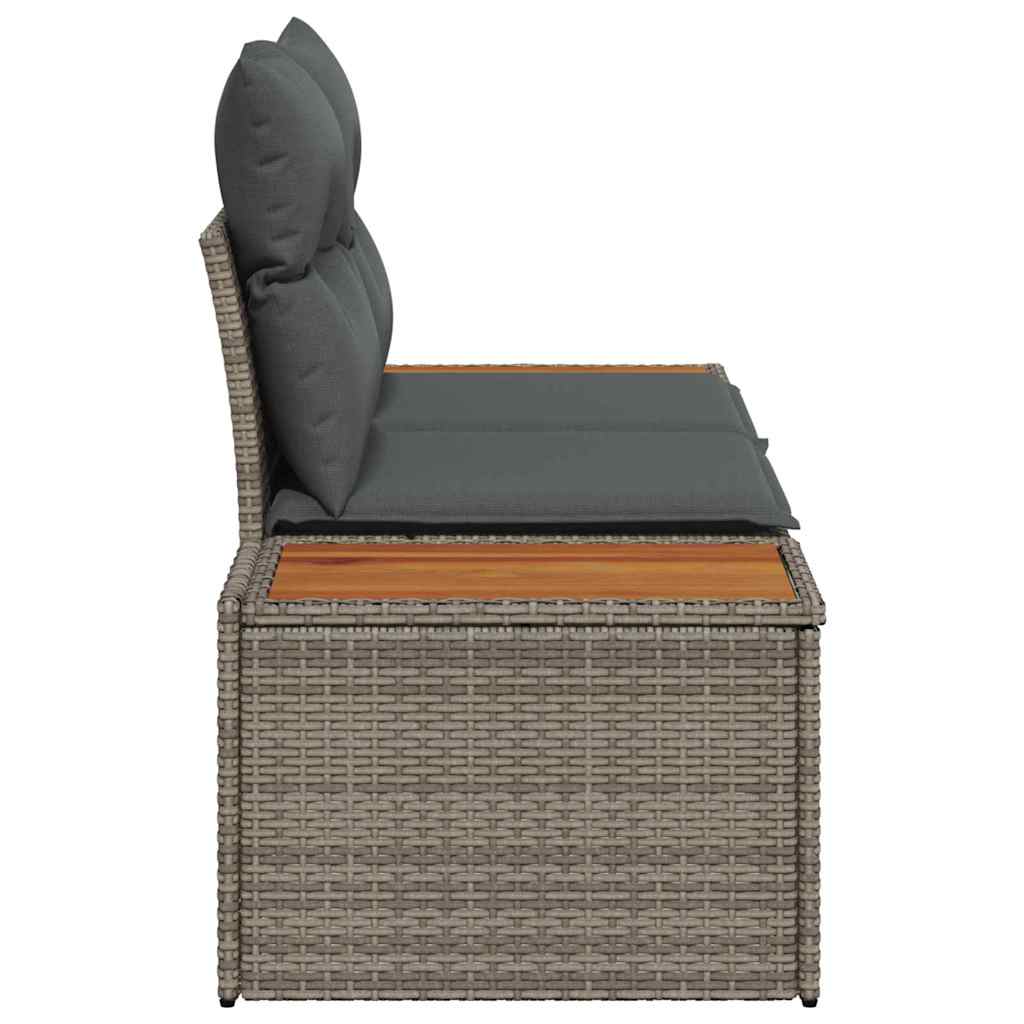 vidaXL Sofa Ogrodowa Szary 184 x 62 x 85cm polirattan