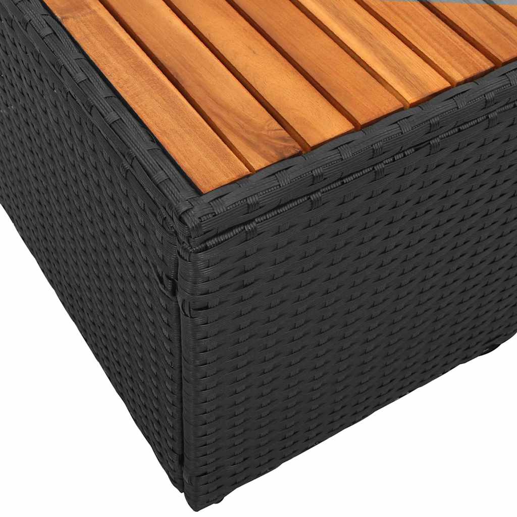 vidaXL Sofa Ogrodowa Czarny 184 x 62 x 85cm polirattan