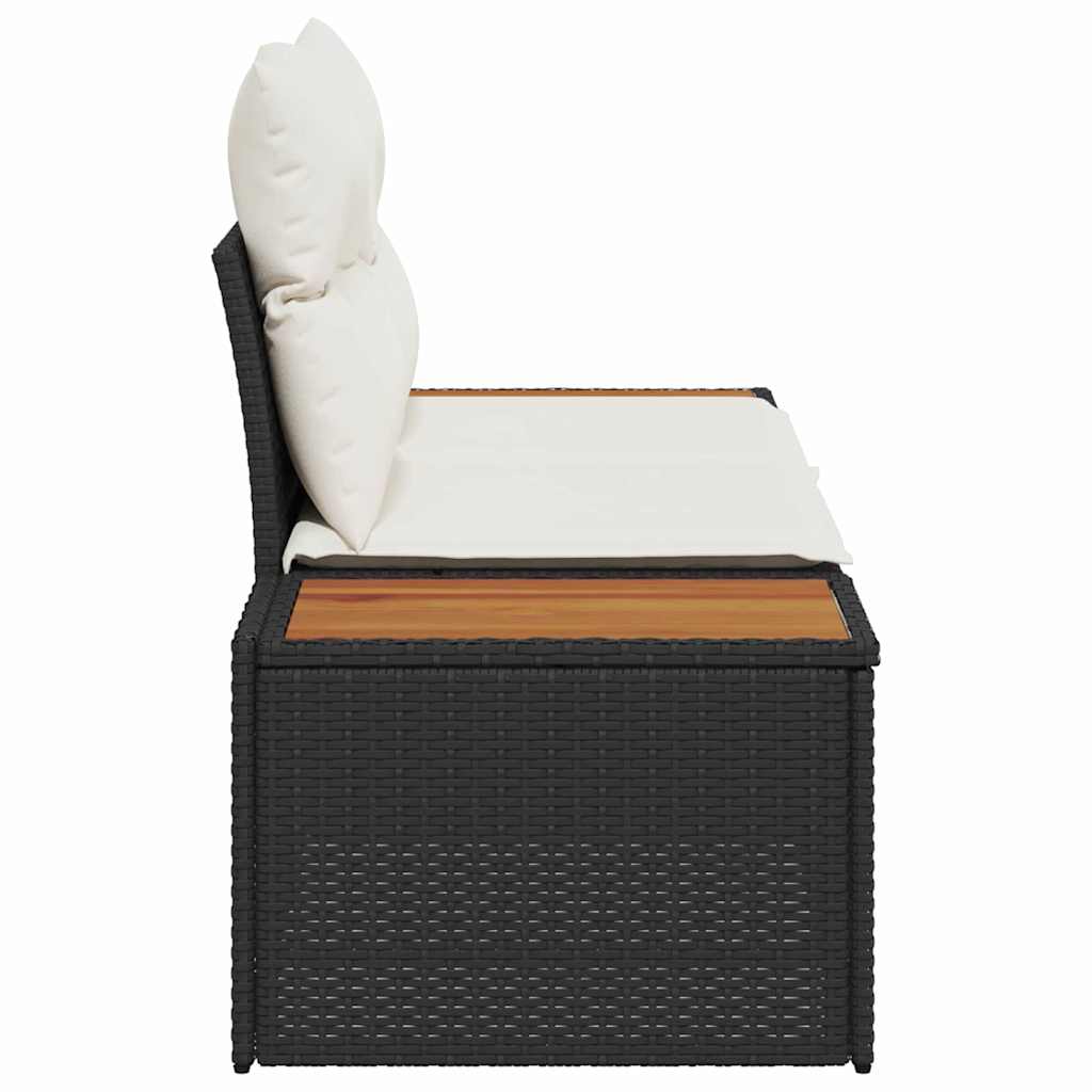 vidaXL Sofa Ogrodowa Czarny 184 x 62 x 85cm polirattan