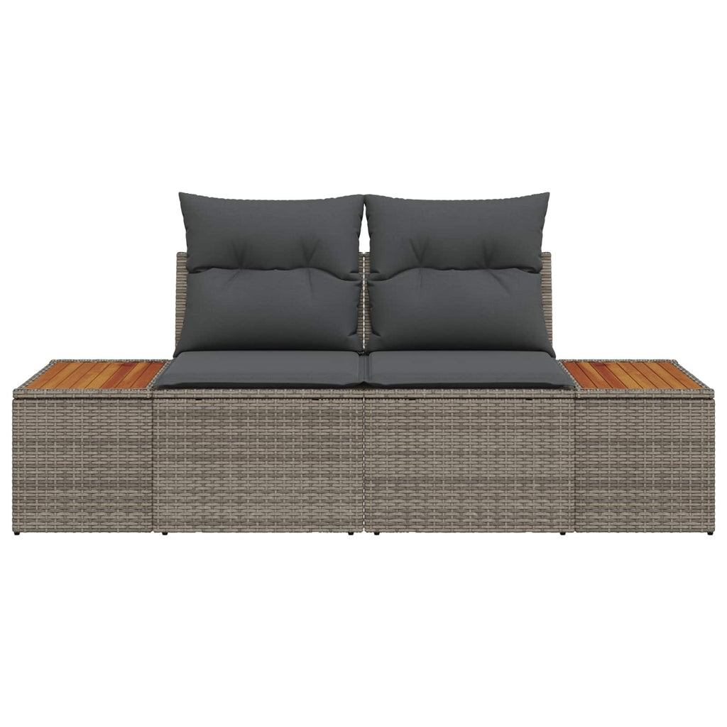 vidaXL Sofa Ogrodowa Szary 184 x 62 x 85cm polirattan