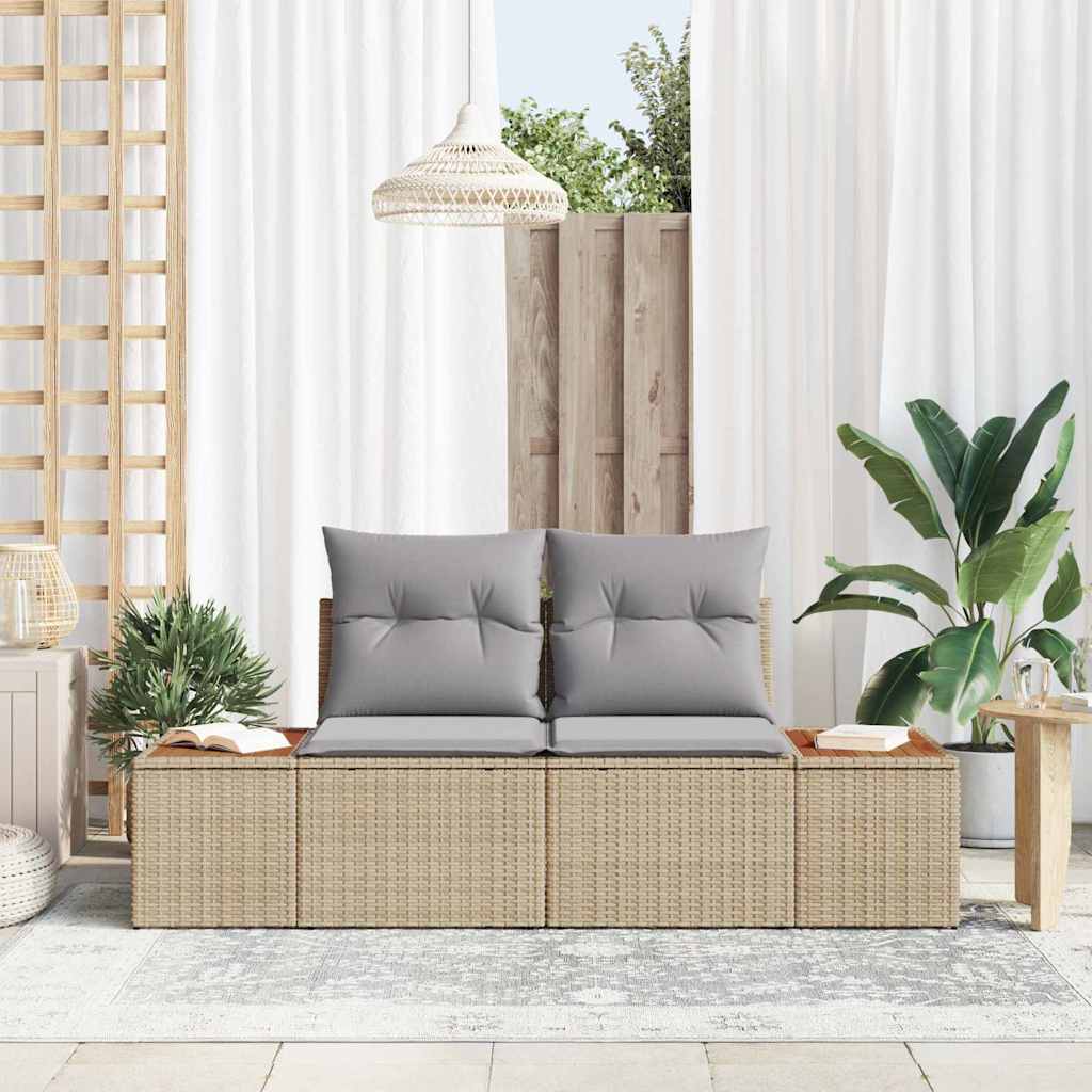 vidaXL Sofa Ogrodowa Beżowy 184 x 62 x 85cm polirattan