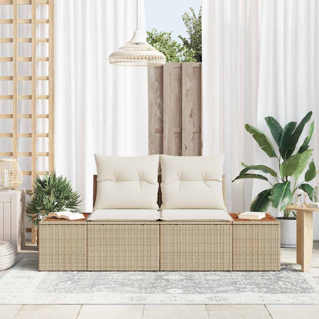 vidaXL Sofa Ogrodowa Beżowy 184 x 62 x 85cm polirattan