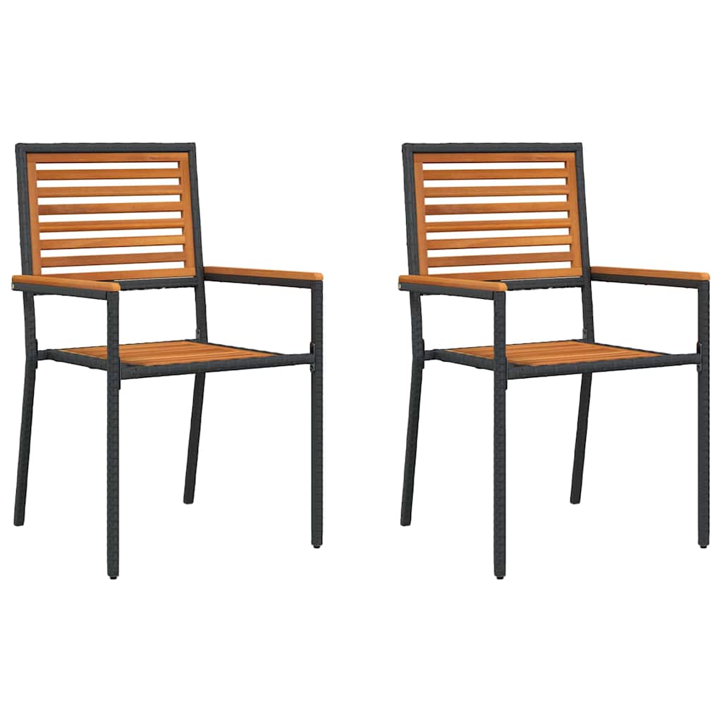 vidaXL Zestaw krzeseł ogrodowych 2 pcs Brązowy i czarny