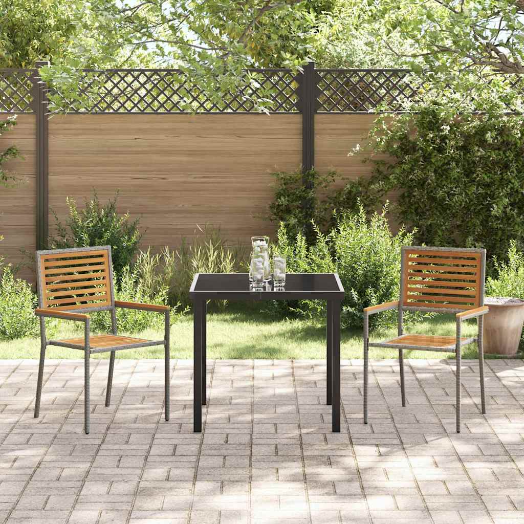 vidaXL Zestaw krzeseł ogrodowych 2 pcs Brązowy i szary 54 x 56 x 90 cm