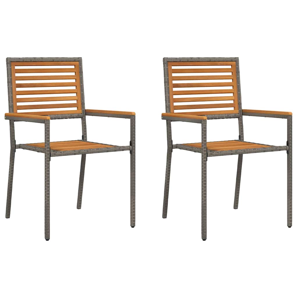 vidaXL Zestaw krzeseł ogrodowych 2 pcs Brązowy i szary 54 x 56 x 90 cm