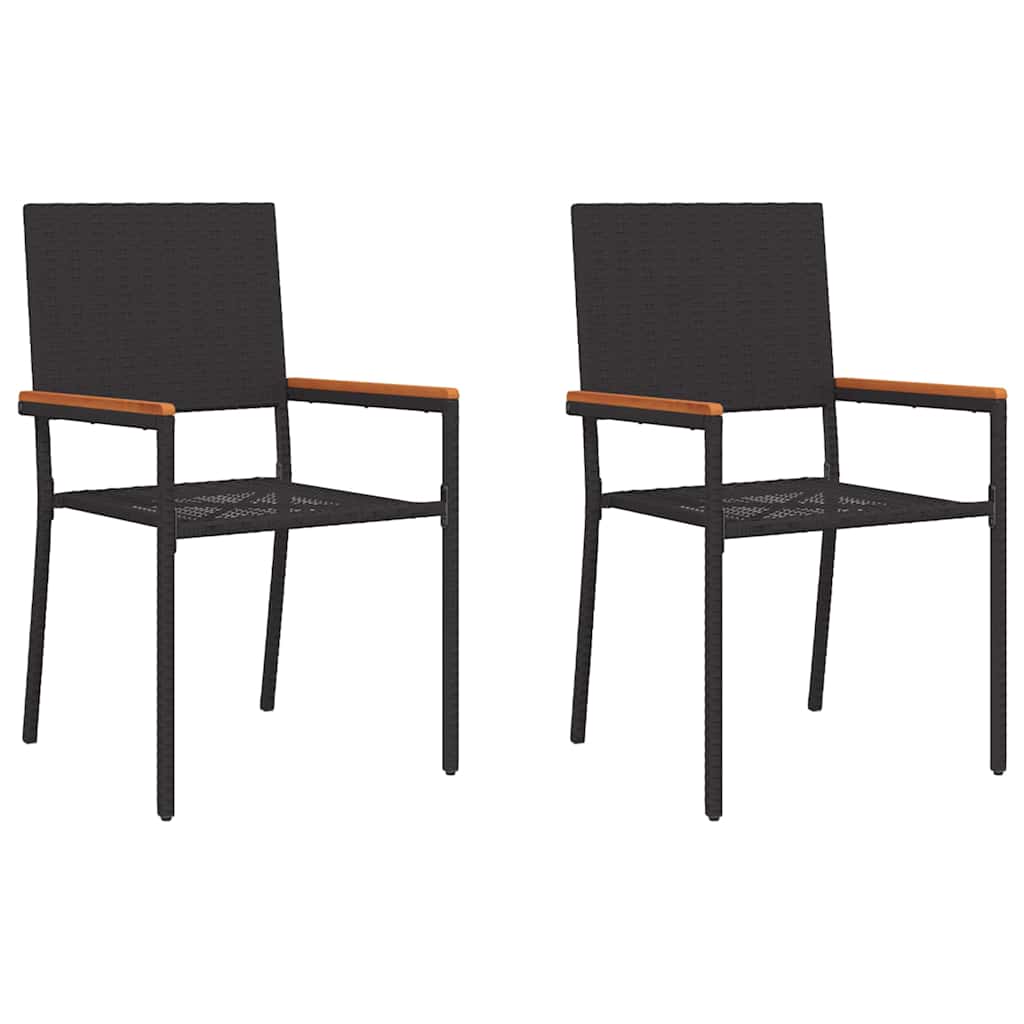 vidaXL Zestaw krzeseł ogrodowych 2 pcs Czarny i Brązowy