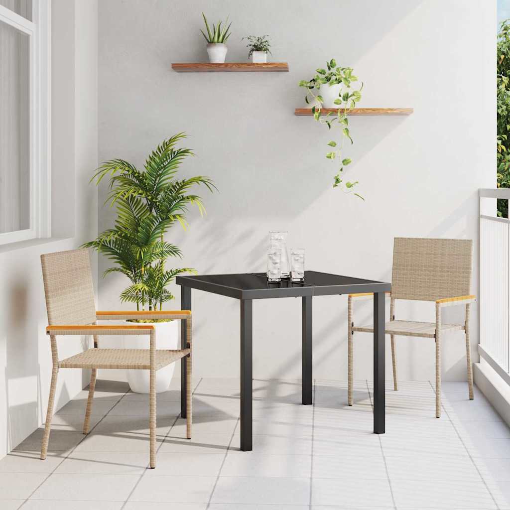 vidaXL Zestaw krzeseł ogrodowych 2 pcs Kremowy i brązowy