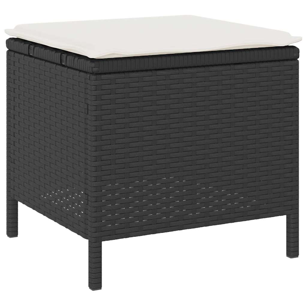 vidaXL Zestaw do jadalni w ogrodzie Czarny polirattan