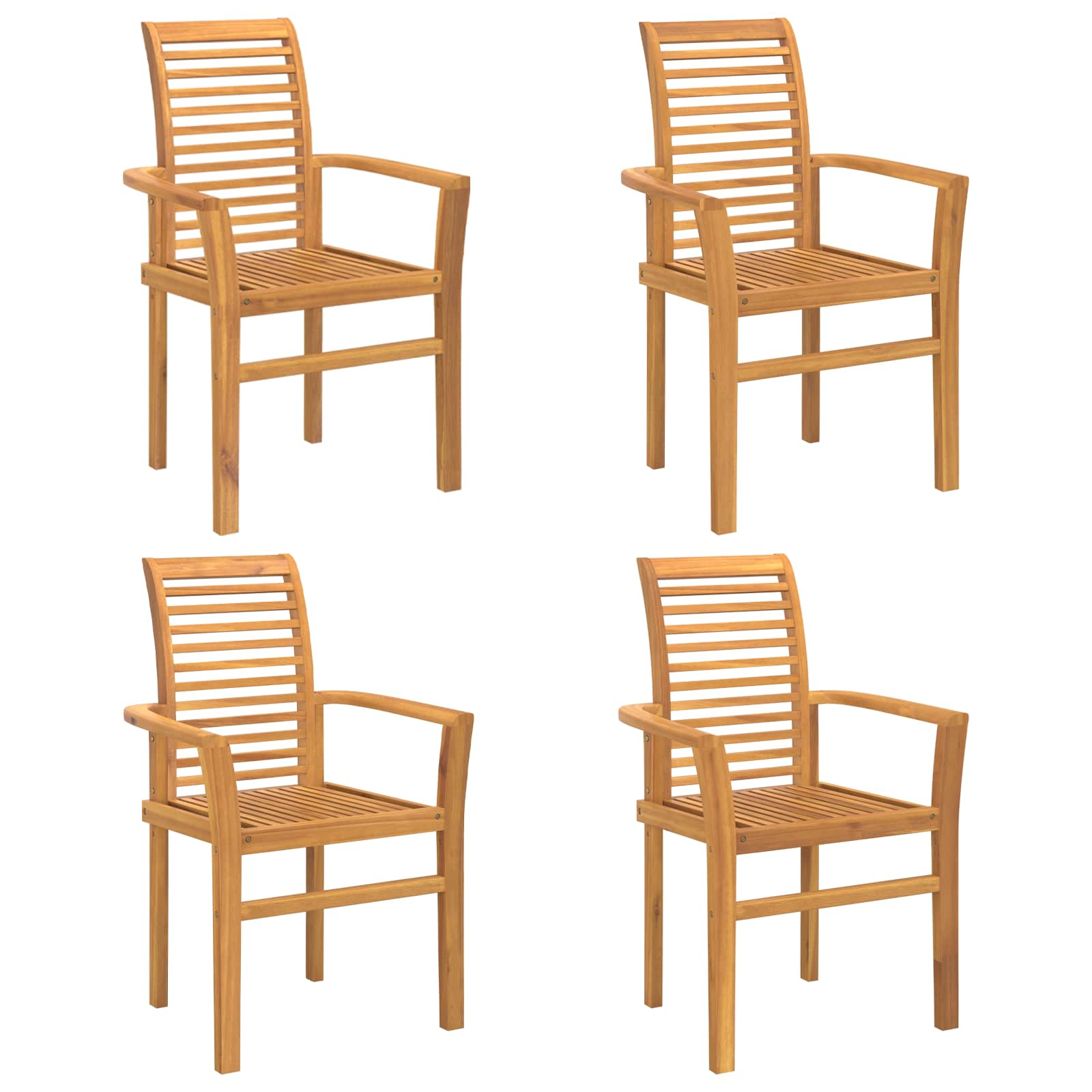 vidaXL Krzesło jadalniane 4 pcs Brązowy 62 x 55 x 94 cm