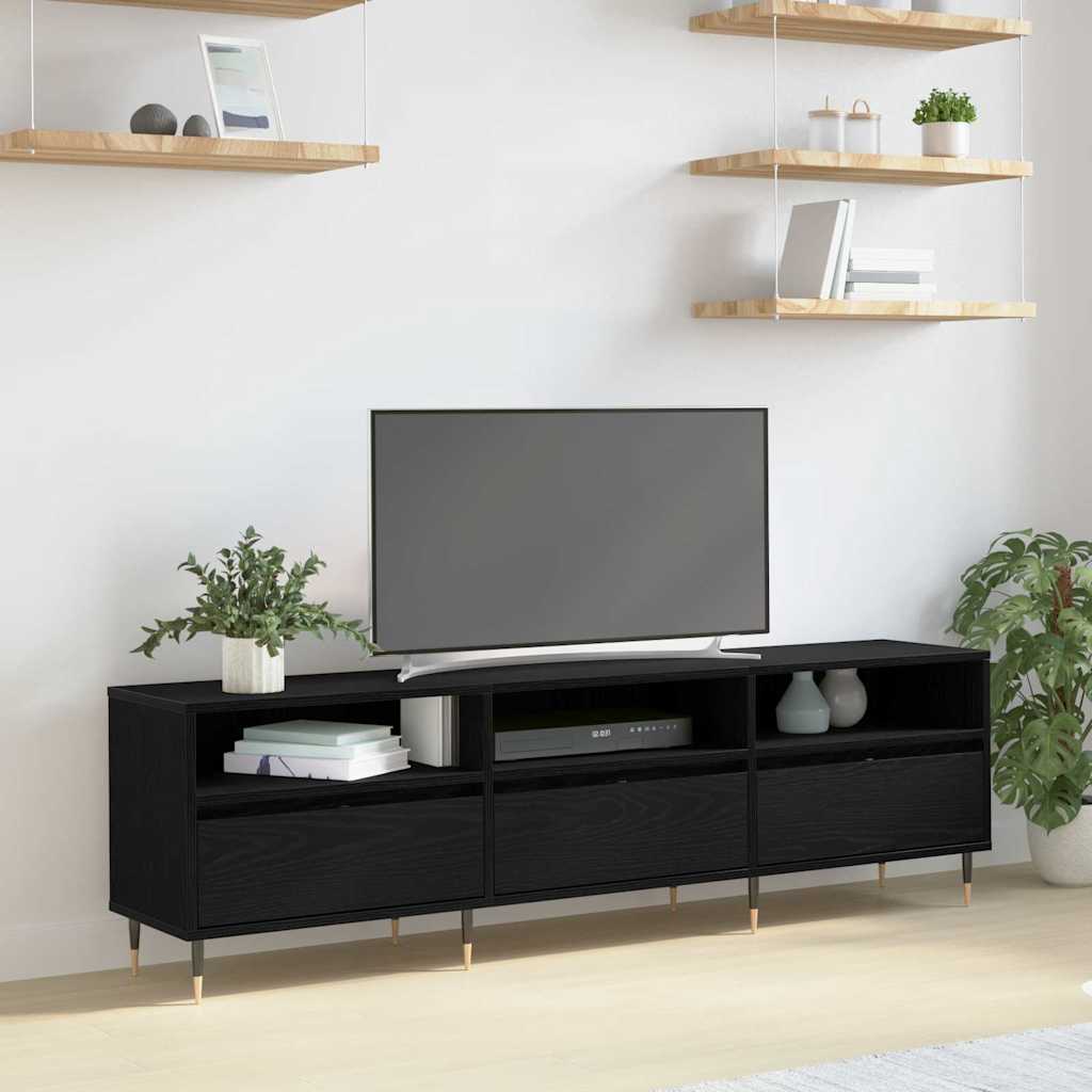 vidaXL Szafka pod telewizor Czarny Dąb 150 x 30 x 45 cm