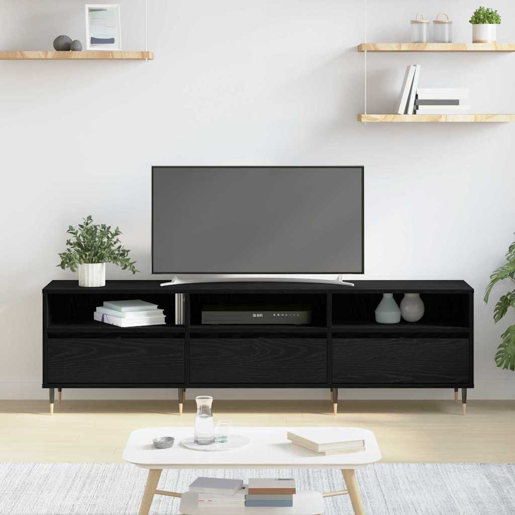 vidaXL Szafka pod telewizor Czarny Dąb 150 x 30 x 45 cm