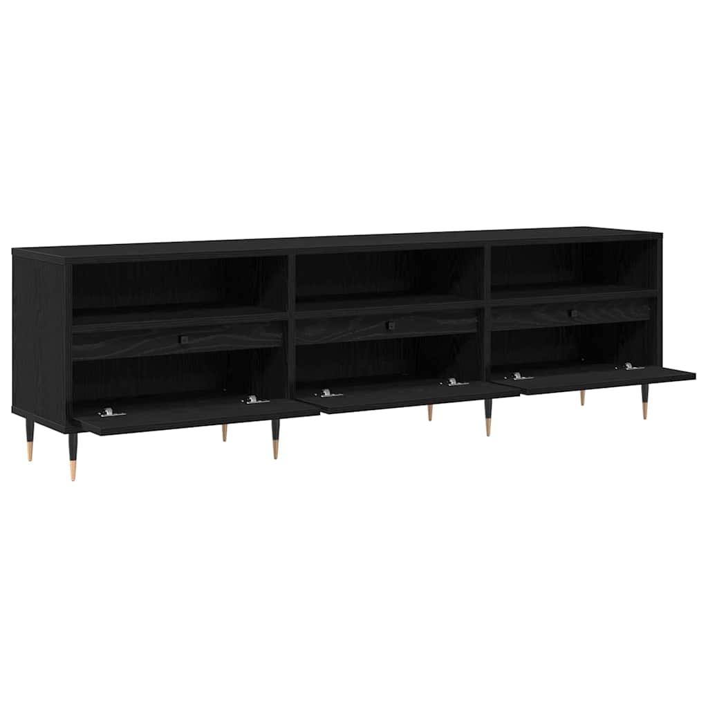 vidaXL Szafka pod telewizor Czarny Dąb 150 x 30 x 45 cm