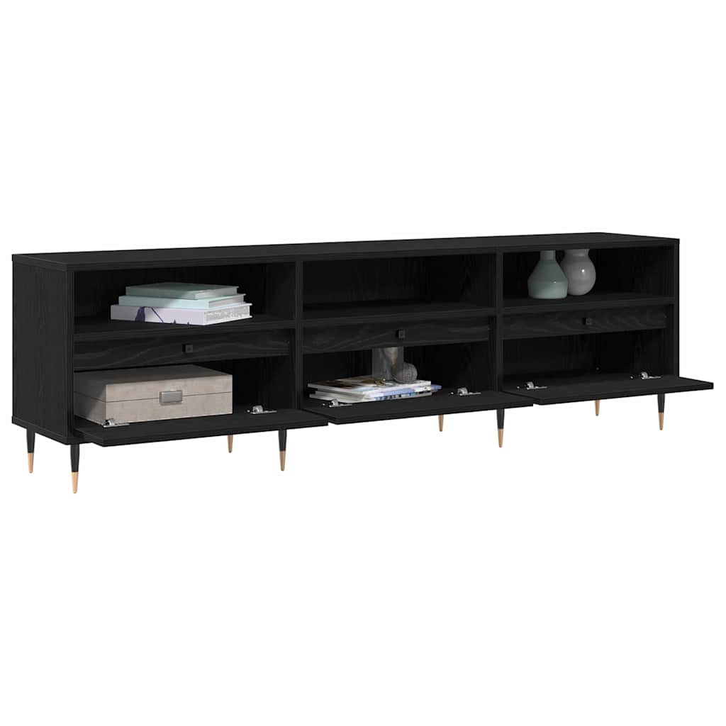 vidaXL Szafka pod telewizor Czarny Dąb 150 x 30 x 45 cm