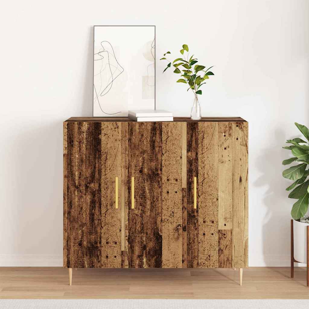 vidaXL Bufet Stare drewno 90 x 34 x 80 cm Materiał drewnopochodny