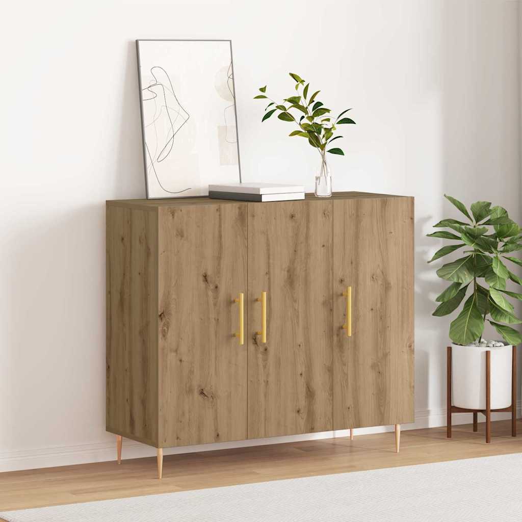 vidaXL Bufet Dąb rzemieślniczy 90 x 34 x 80 cm Materiał drewnopochodny