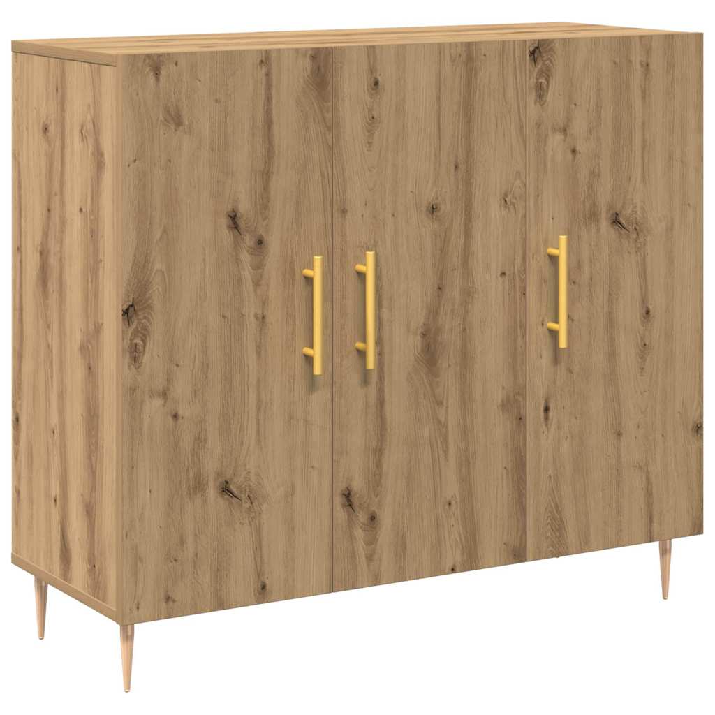 vidaXL Bufet Dąb rzemieślniczy 90 x 34 x 80 cm Materiał drewnopochodny