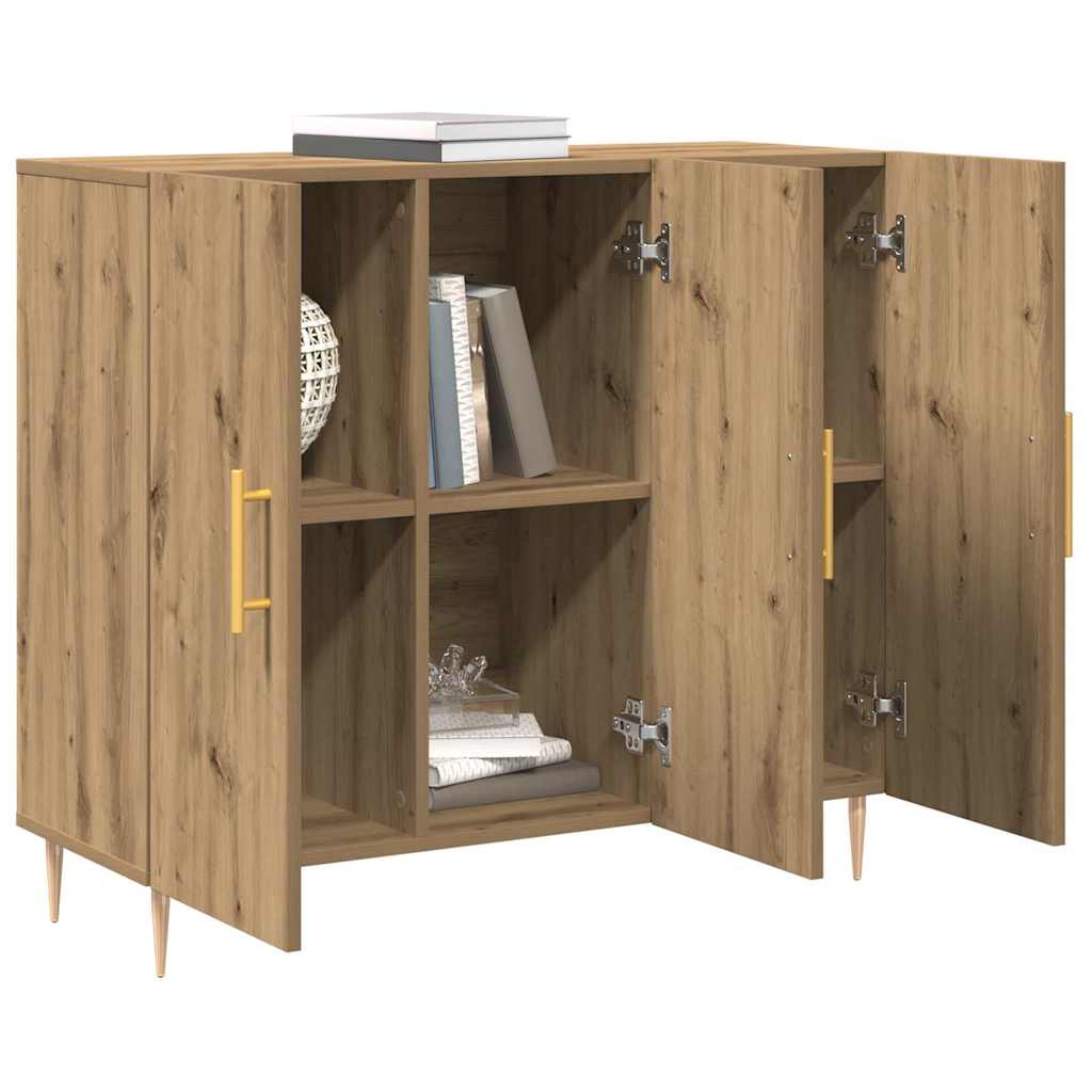 vidaXL Bufet Dąb rzemieślniczy 90 x 34 x 80 cm Materiał drewnopochodny