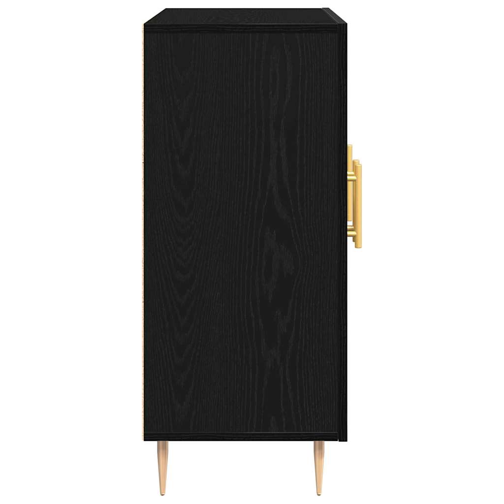 vidaXL Bufet Czarny Dąb 90 x 34 x 80 cm Materiał drewnopochodny