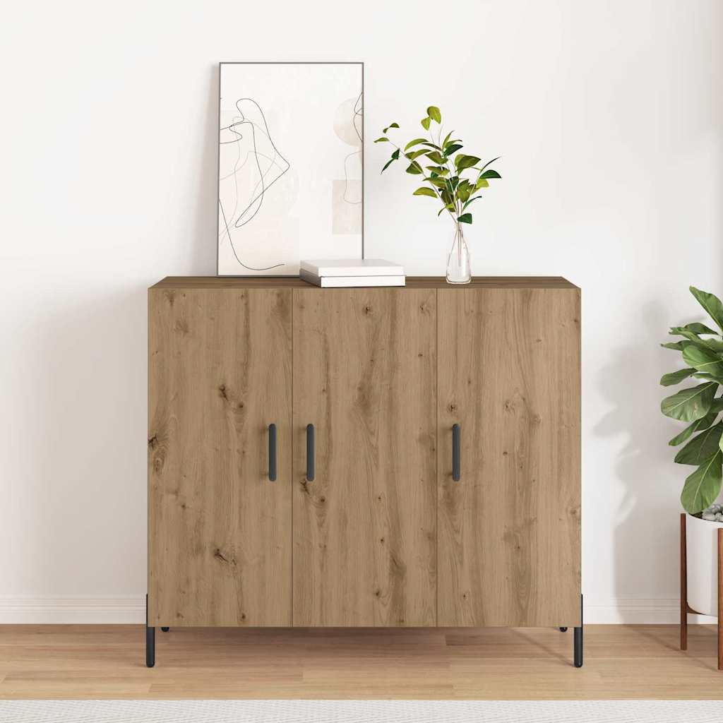 vidaXL Bufet Dąb rzemieślniczy 90 x 34 x 80 cm Materiał drewnopochodny