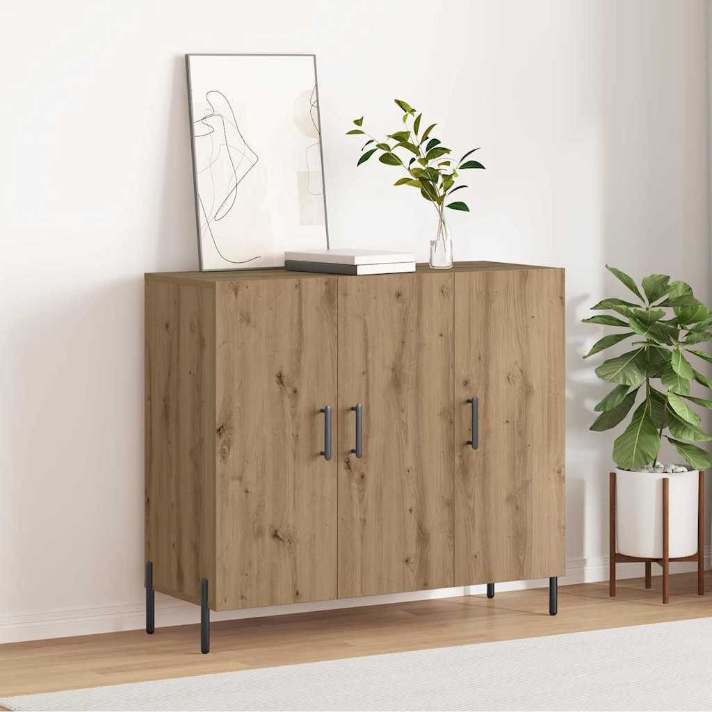 vidaXL Bufet Dąb rzemieślniczy 90 x 34 x 80 cm Materiał drewnopochodny
