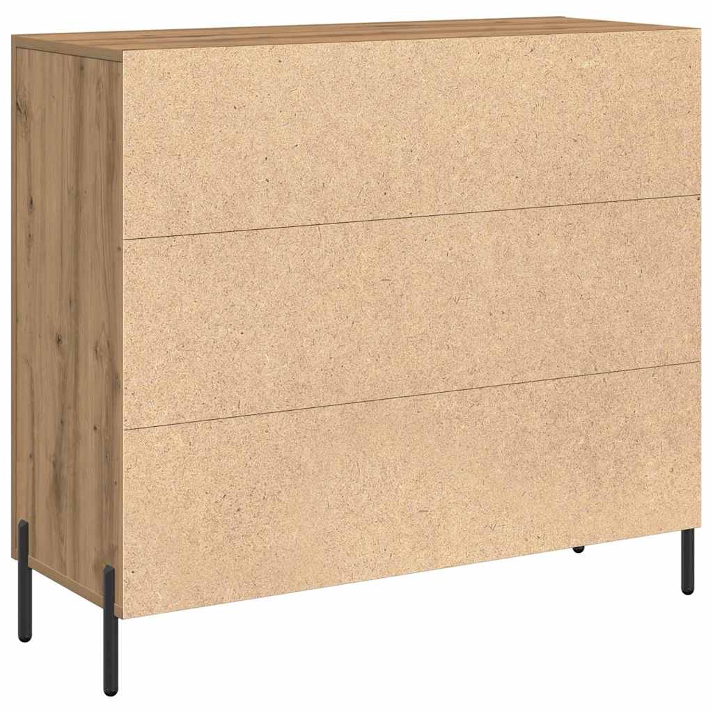 vidaXL Bufet Dąb rzemieślniczy 90 x 34 x 80 cm Materiał drewnopochodny