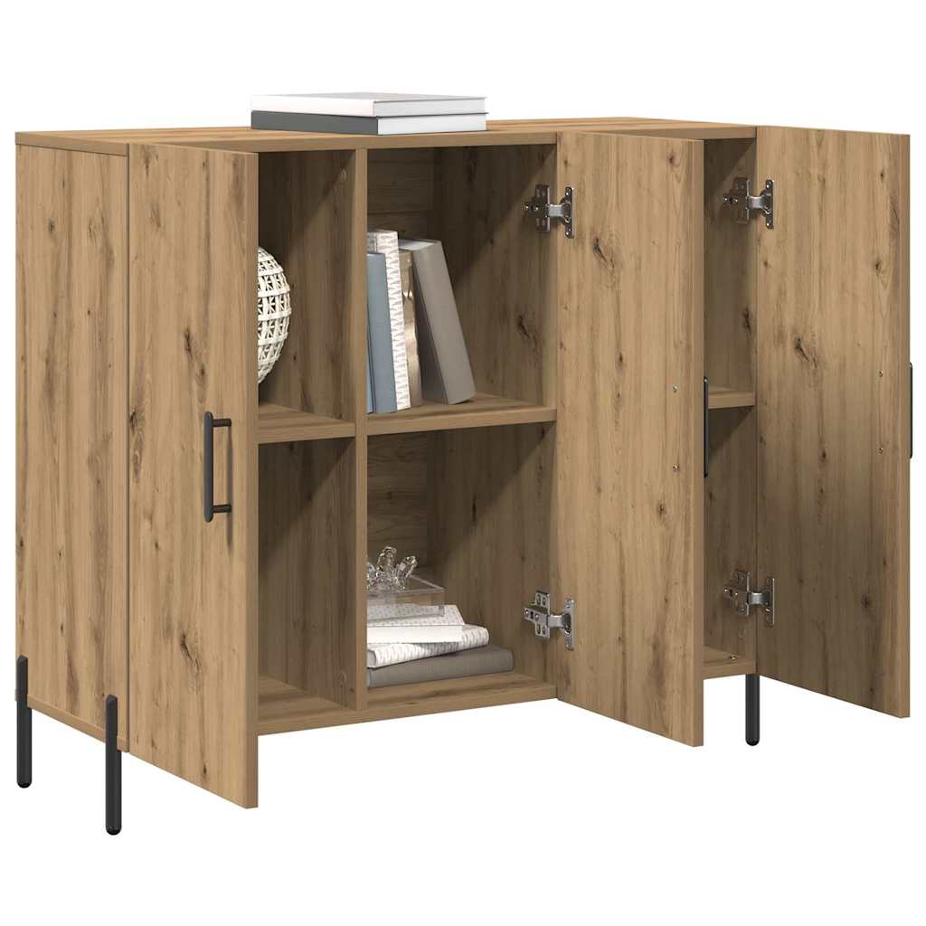 vidaXL Bufet Dąb rzemieślniczy 90 x 34 x 80 cm Materiał drewnopochodny