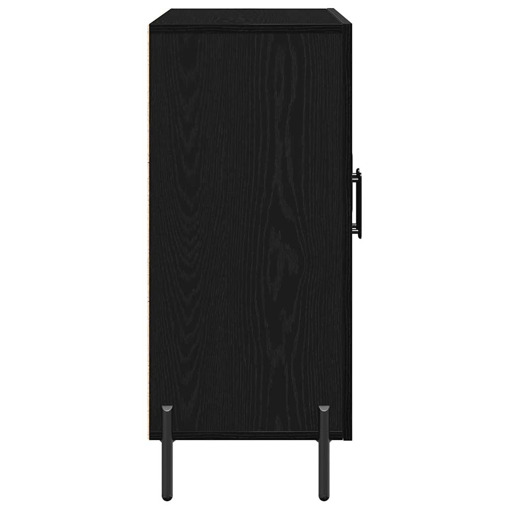 vidaXL Bufet Czarny Dąb 90 x 34 x 80 cm Materiał drewnopochodny