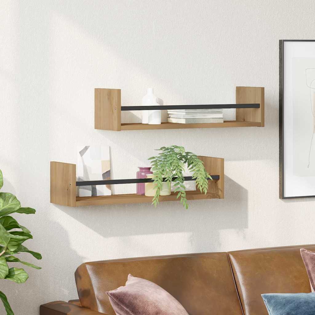 vidaXL Półka ścienna 2 pcs Dąb rzemieślniczy 60 x 16 x 14 cm