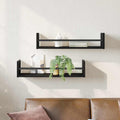 vidaXL Półka ścienna 2 pcs Czarny Dąb 60 x 16 x 14 cm
