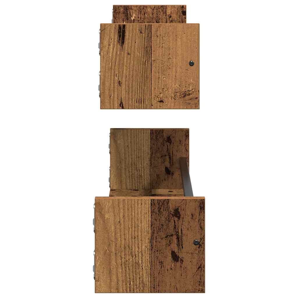vidaXL Półka ścienna 2 pcs Stare drewno 80 x 16 x 14 cm