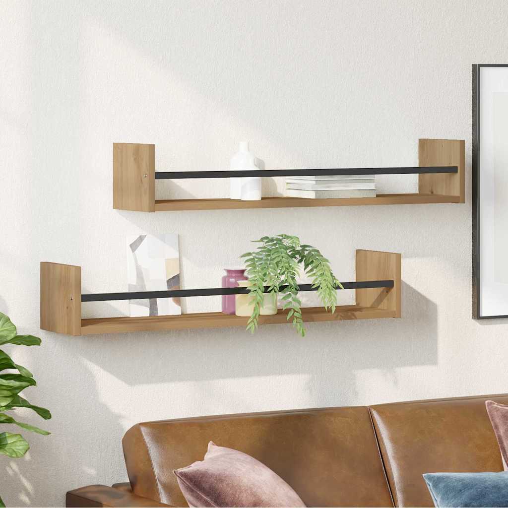 vidaXL Półka ścienna 2 pcs Dąb rzemieślniczy 80 x 16 x 14 cm