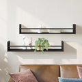 vidaXL Półka ścienna 2 pcs Czarny Dąb 80 x 16 x 14 cm