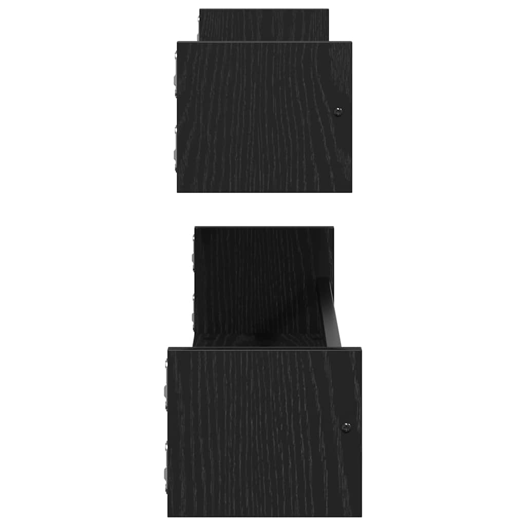 vidaXL Półka ścienna 2 pcs Czarny Dąb 80 x 16 x 14 cm