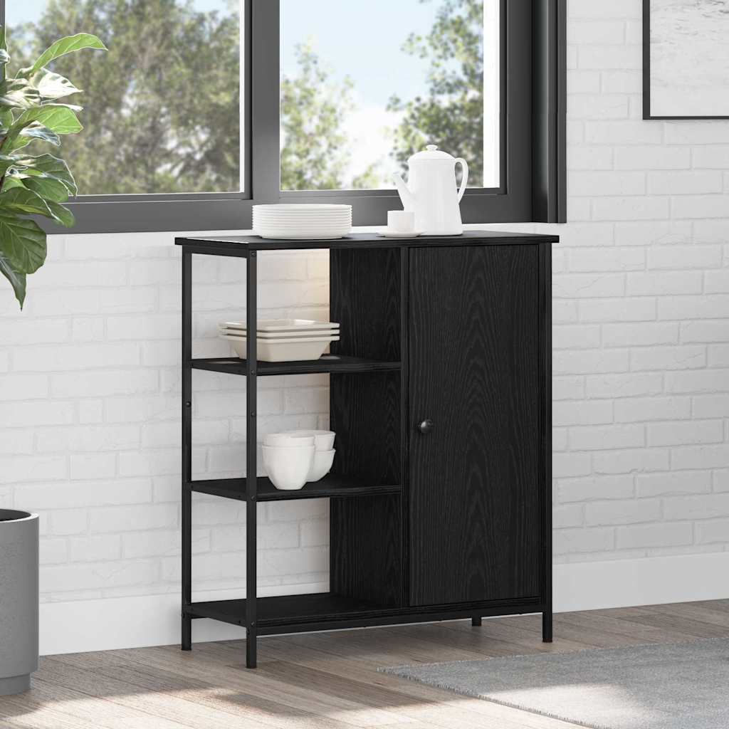 vidaXL Bufet Czarny Dąb 70 x 30 x 80 cm
