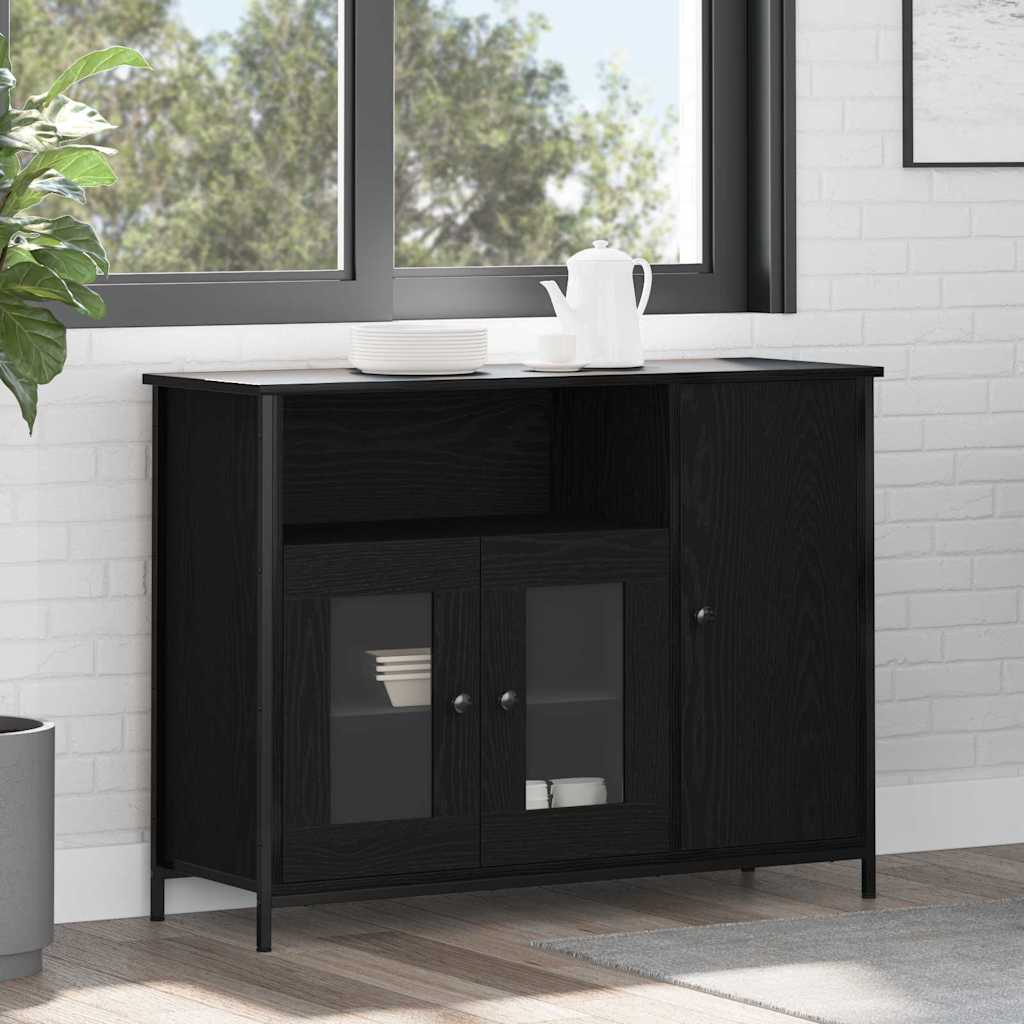 vidaXL Bufet Czarny Dąb 100 x 35 x 75 cm