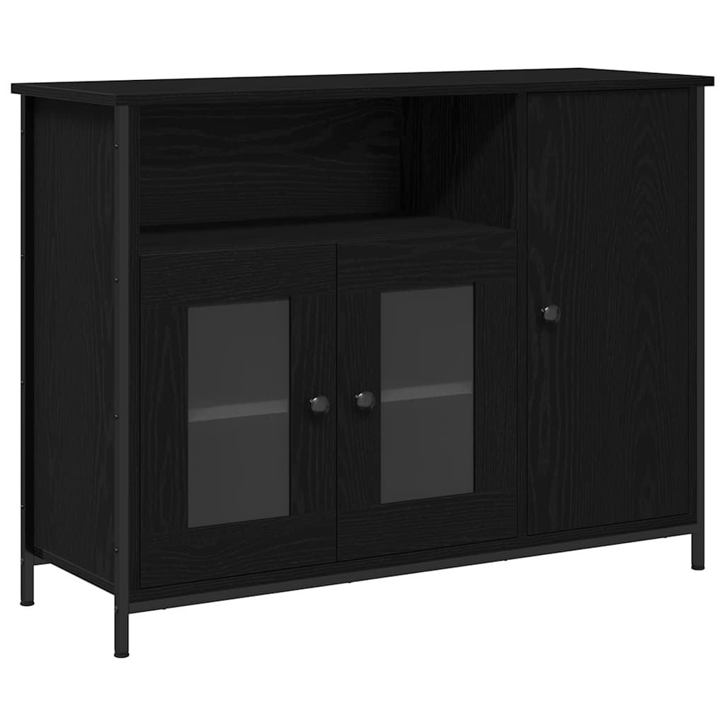 vidaXL Bufet Czarny Dąb 100 x 35 x 75 cm