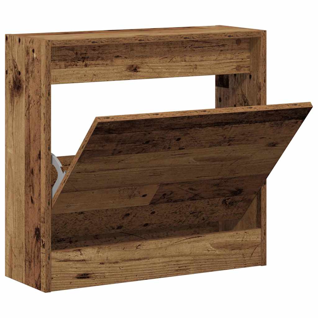 vidaXL Szafka na buty z półką z drzwiami Stare drewno 60 x 21 x 57 cm