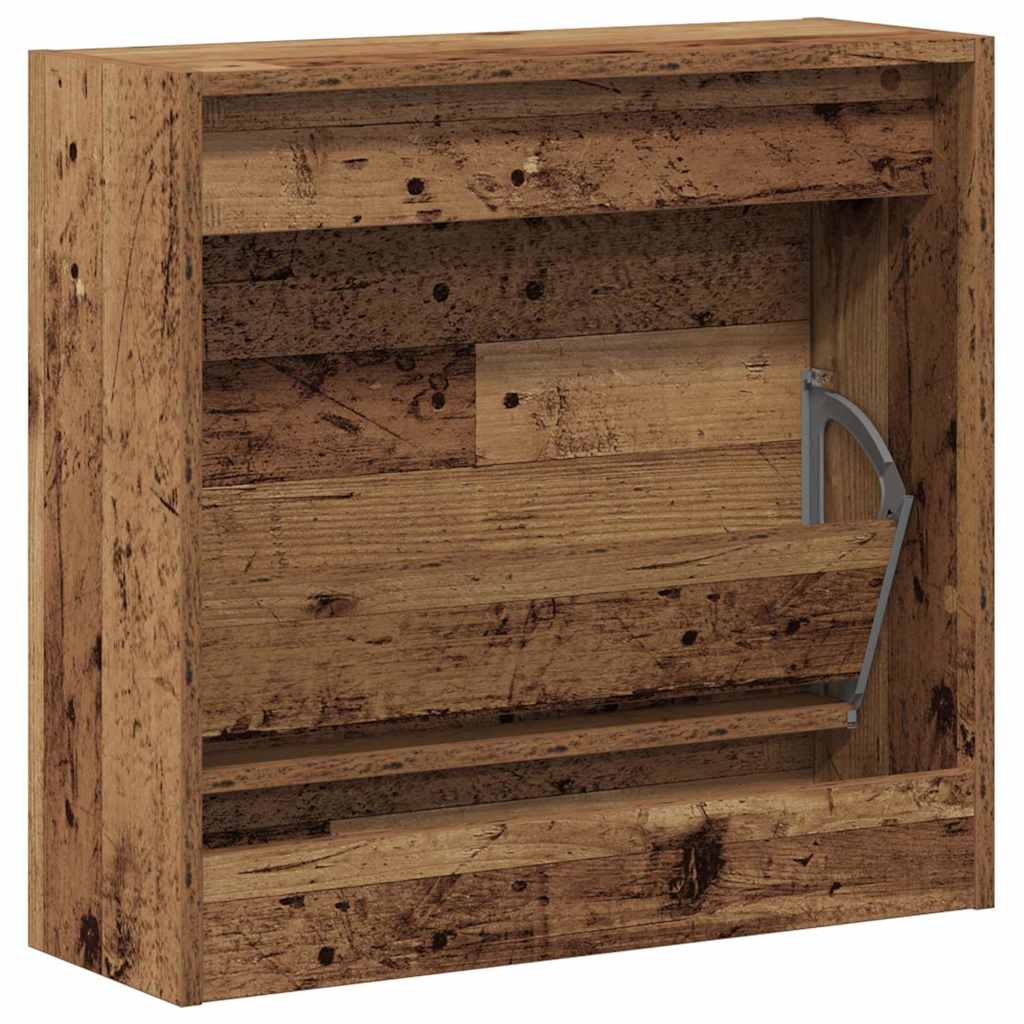 vidaXL Szafka na buty z półką z drzwiami Stare drewno 60 x 21 x 57 cm