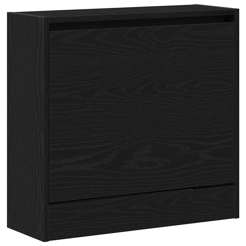 vidaXL Szafka na buty z półką z drzwiami Czarny Dąb 60 x 21 x 57 cm