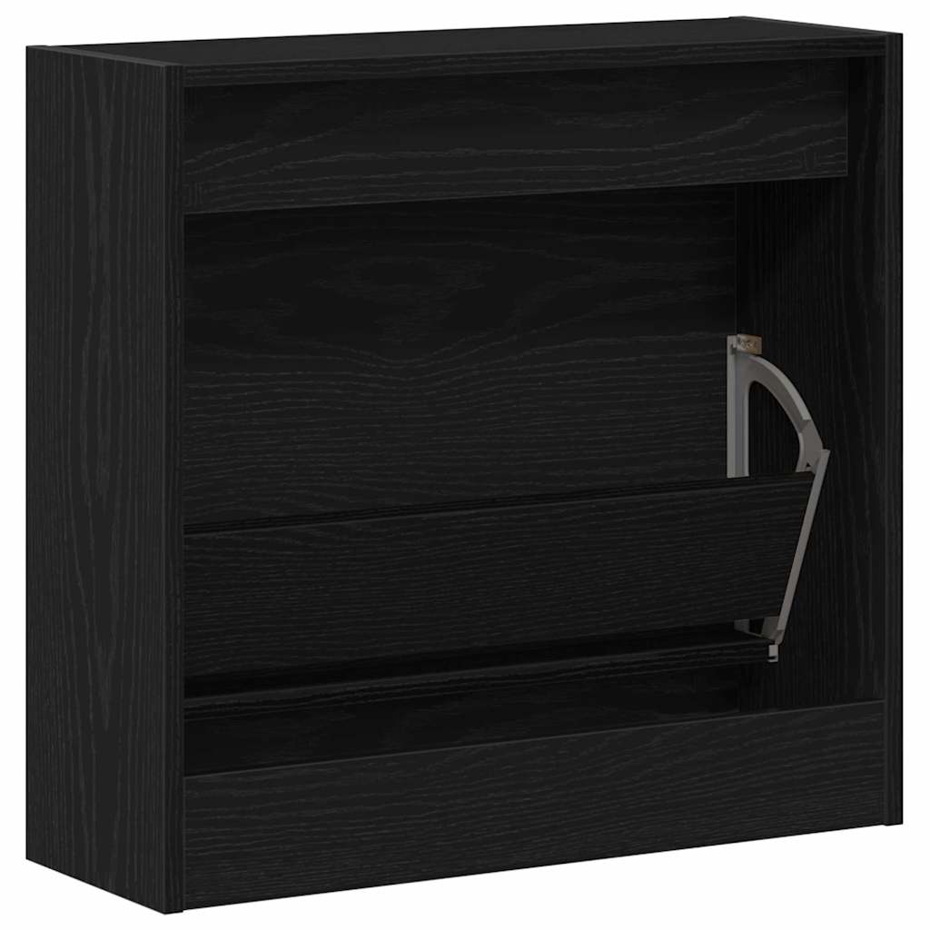vidaXL Szafka na buty z półką z drzwiami Czarny Dąb 60 x 21 x 57 cm