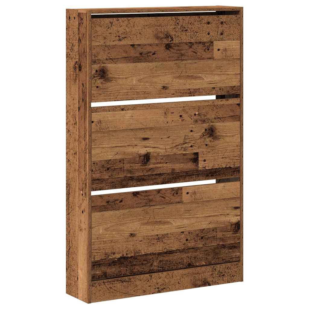 vidaXL Szafka na buty z półką Stare drewno 80 x 21 x 125,5 cm