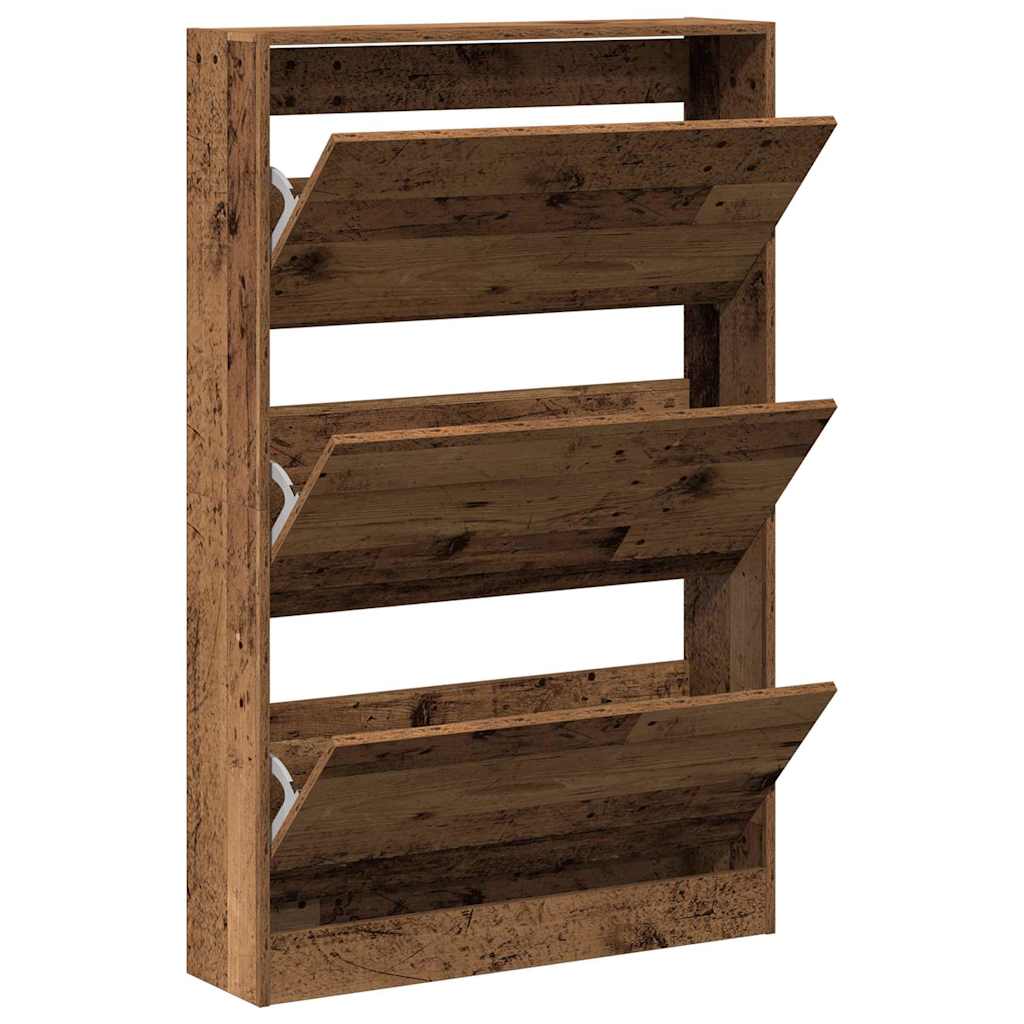 vidaXL Szafka na buty z półką Stare drewno 80 x 21 x 125,5 cm