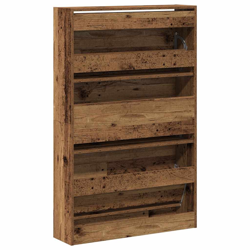 vidaXL Szafka na buty z półką Stare drewno 80 x 21 x 125,5 cm